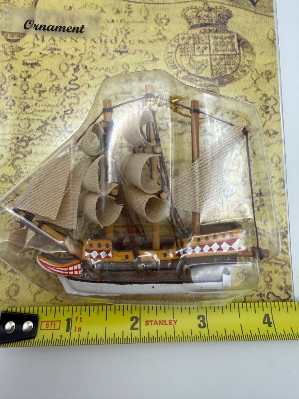 Miniature Wooden Sailing Ship Ornament Discovery Jamestown Colony History - Picture 3 of 4